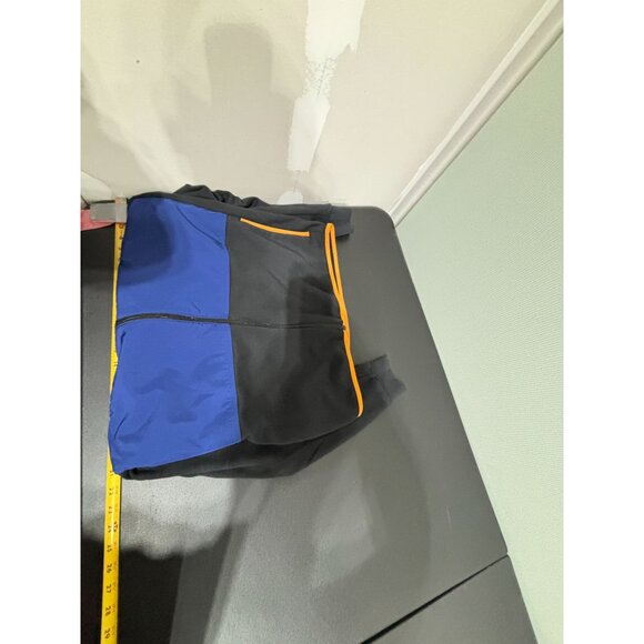 Adidas Mens Full-Zip Track Jacket Large Black & Blue With Orange Trim - Picture 3 of 8